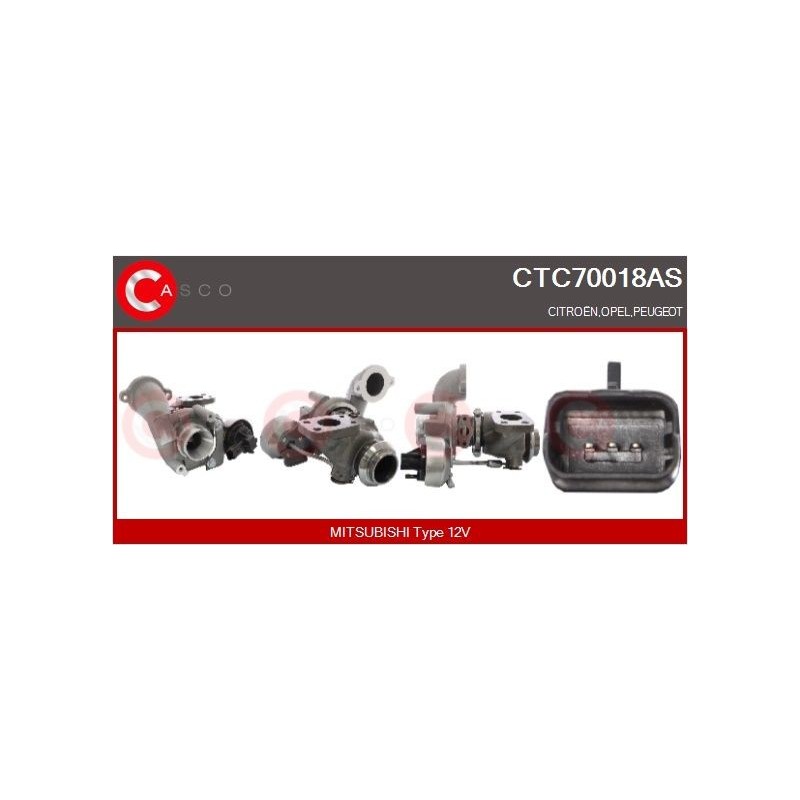 Turbo CASCO CTC70018AS pour CITROËN BERLINGO MULTISPACE (B9) 1.6 HDi 75 16V 75 CV