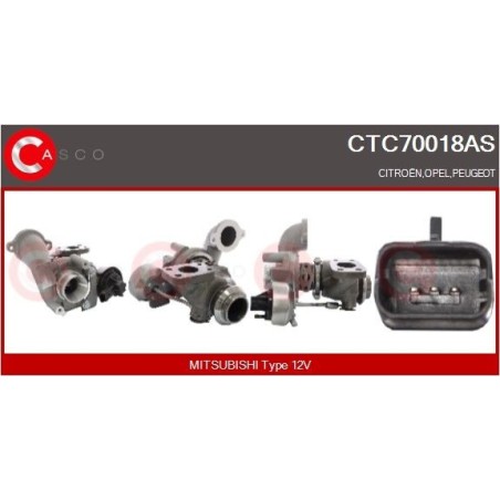 Turbo CASCO CTC70018AS pour CITROËN BERLINGO MULTISPACE (B9) 1.6 HDi 75 16V 75 CV
