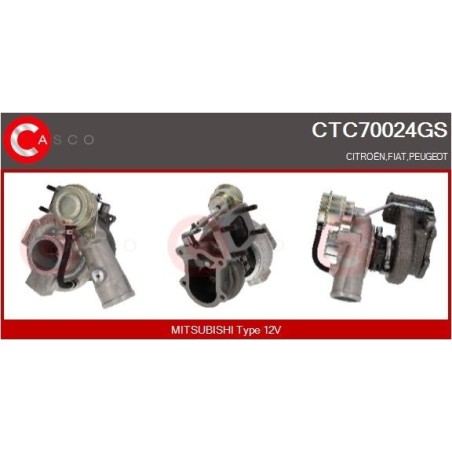 Turbo CASCO CTC70024GS pour IVECO MASSIF Pick-up 3.0 HPI 146 CV