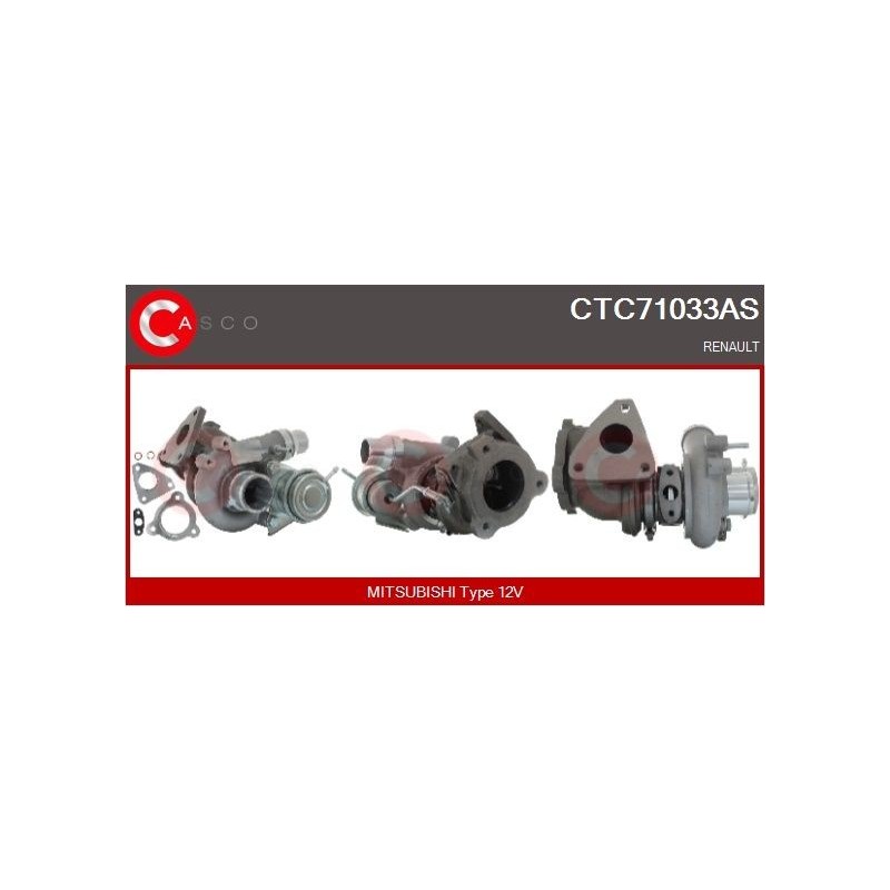 Turbo CASCO CTC71033AS pour RENAULT CLIO III (BR0/1, CR0/1) 1.2 16V 103 CV