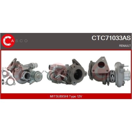 Turbo CASCO CTC71033AS pour RENAULT CLIO III (BR0/1, CR0/1) 1.2 16V 103 CV