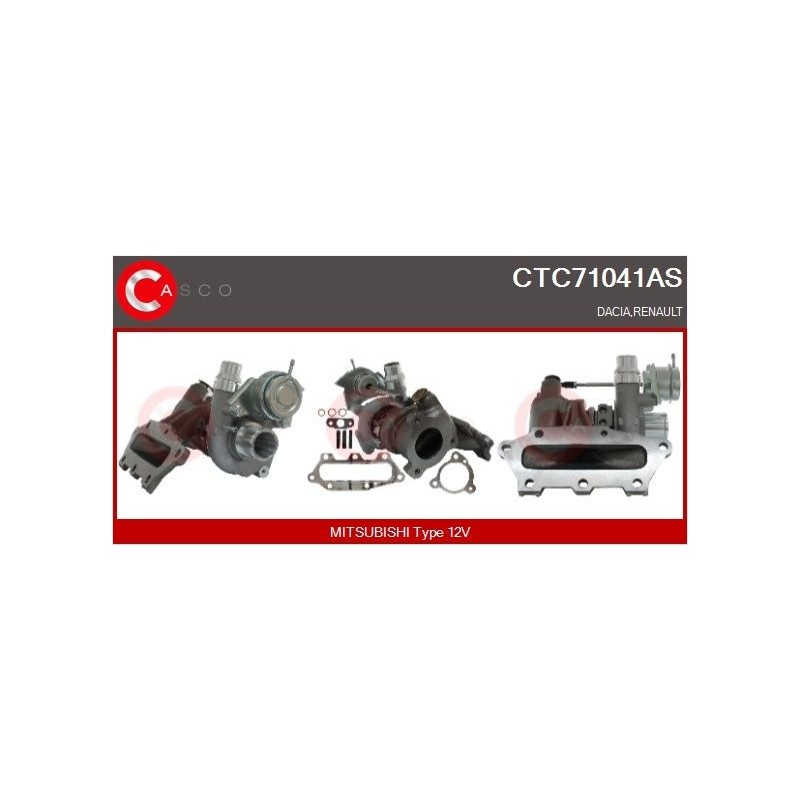 Turbo CASCO CTC71041AS pour DACIA LOGAN II TCe 90 (L8MA, L8M1, L8AC) 90 CV