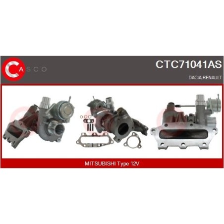 Turbo CASCO CTC71041AS pour DACIA LOGAN II TCe 90 (L8MA, L8M1, L8AC) 90 CV