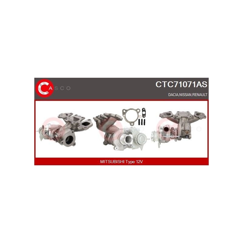 Turbo CASCO CTC71071AS pour RENAULT CLIO IV Grandtour (KH_) 1.2 TCe 120 (KHM0) 120 CV