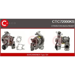 Turbo CASCO CTC72000KS pour PEUGEOT 206 Berline bicorps trois ou cinq portes (2A/C) 1.4 HDi eco 70 68 CV