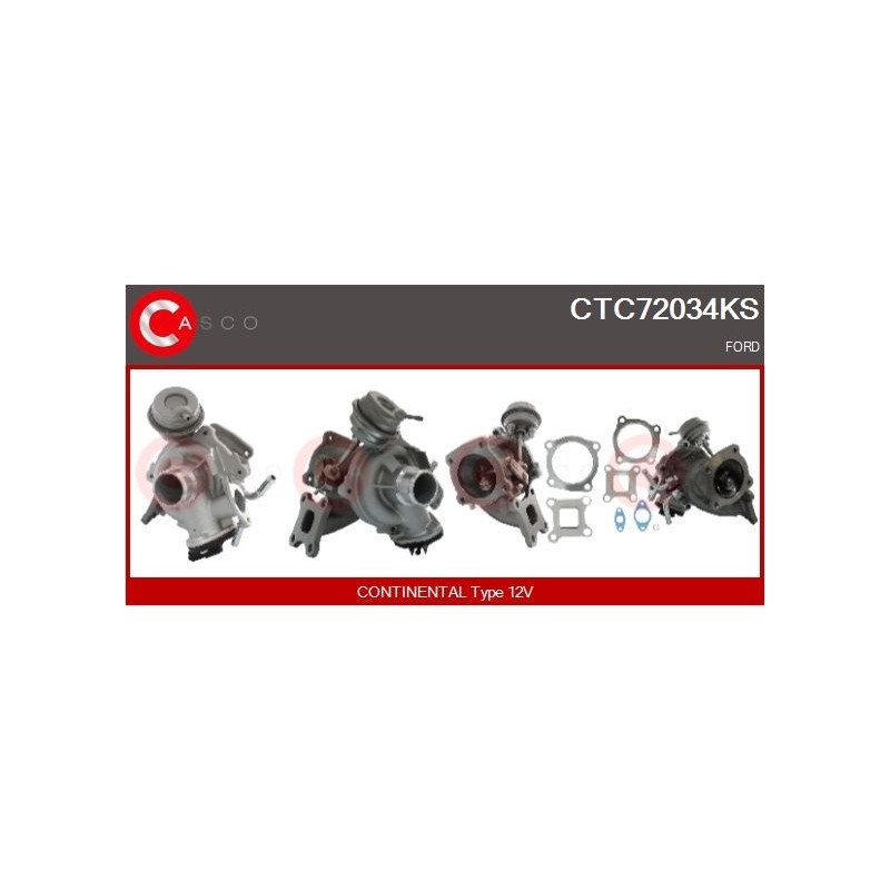 Turbo CASCO CTC72034KS pour FORD B-MAX (JK) 1.0 EcoBoost 100 CV