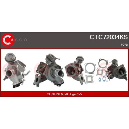 Turbo CASCO CTC72034KS pour FORD B-MAX (JK) 1.0 EcoBoost 100 CV