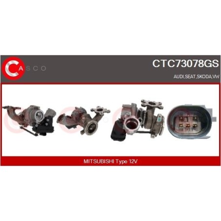 Turbo CASCO CTC73078GS pour SEAT LEON (5F1) 1.5 TSI 130 CV