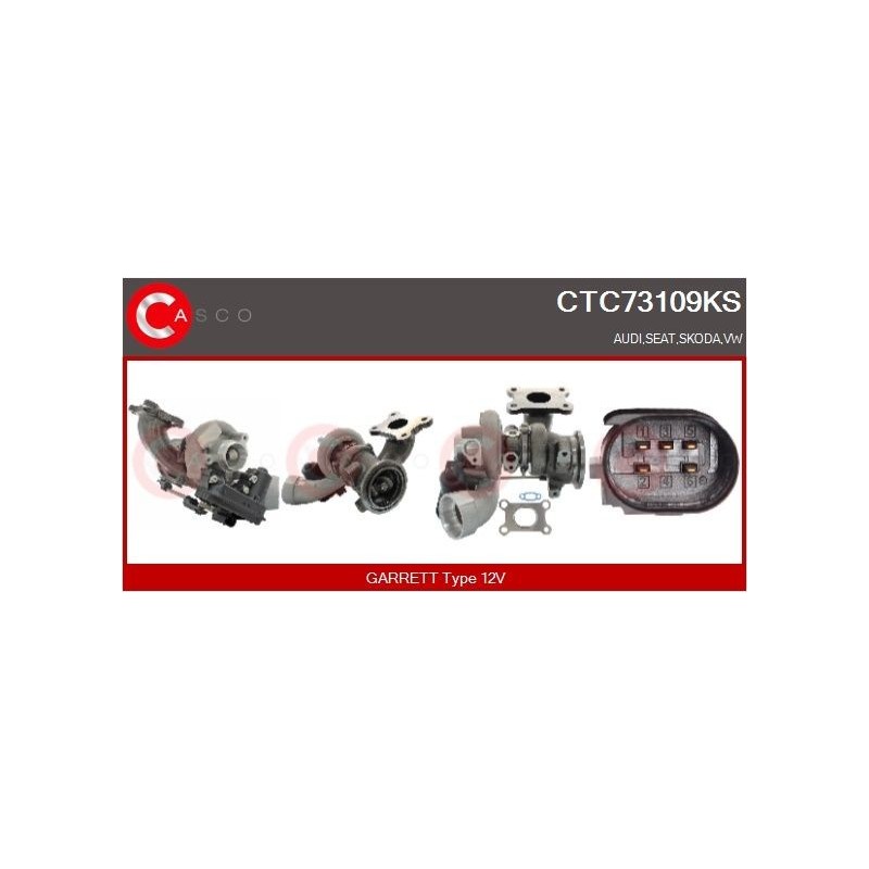 Turbo CASCO CTC73109KS pour AUDI A3 (8V1, 8VK) 1.4 TFSI 140 CV