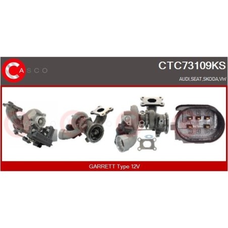 Turbo CASCO CTC73109KS pour AUDI A3 (8V1, 8VK) 1.4 TFSI 140 CV