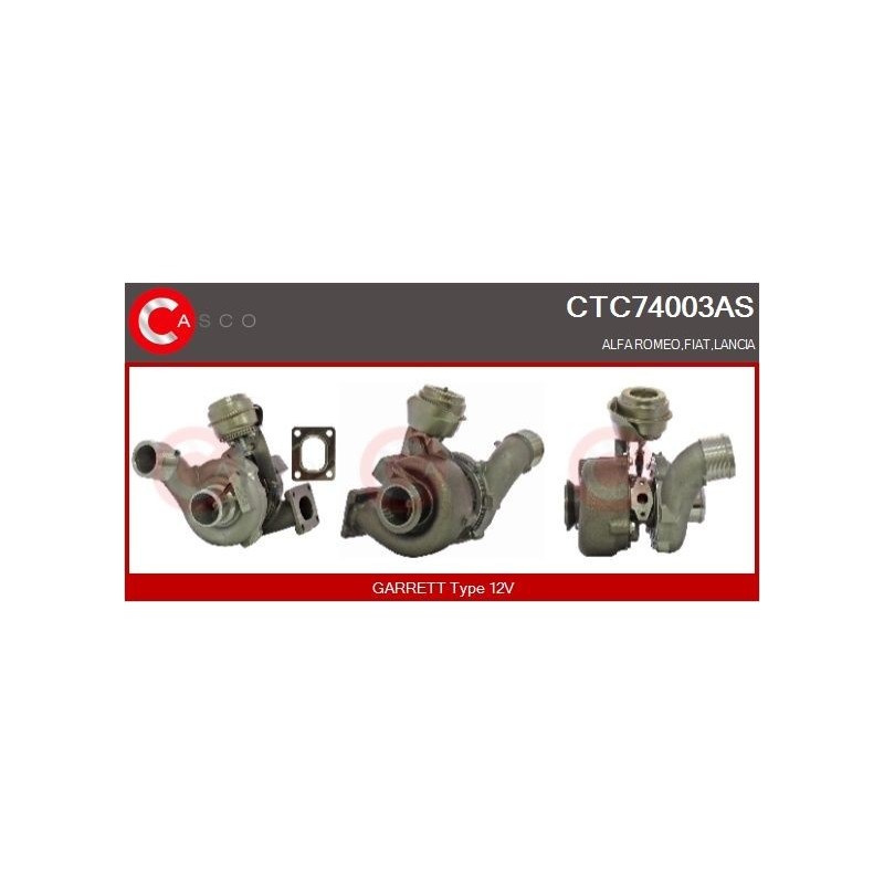 Turbo CASCO CTC74003AS pour FIAT BRAVO II (198_) 1.9 D Multijet (198AXD1A) 116 CV