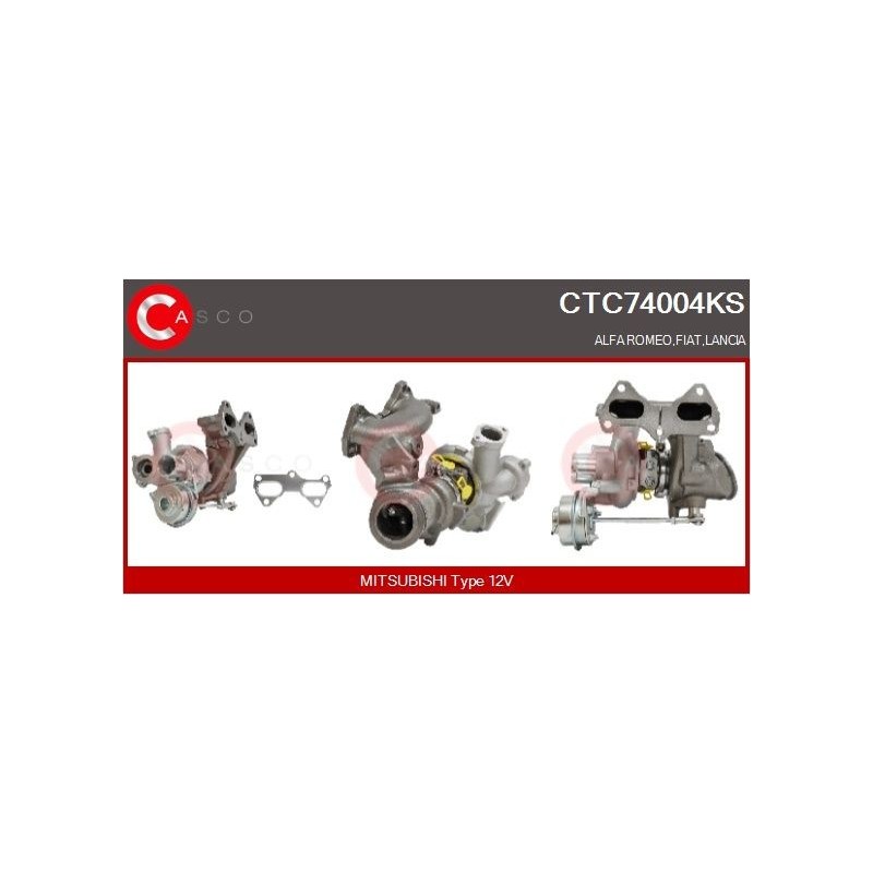 Turbo CASCO CTC74004KS pour FIAT 500 (312_) 0.9 (312AXG1A, 312.AXG11) 86 CV