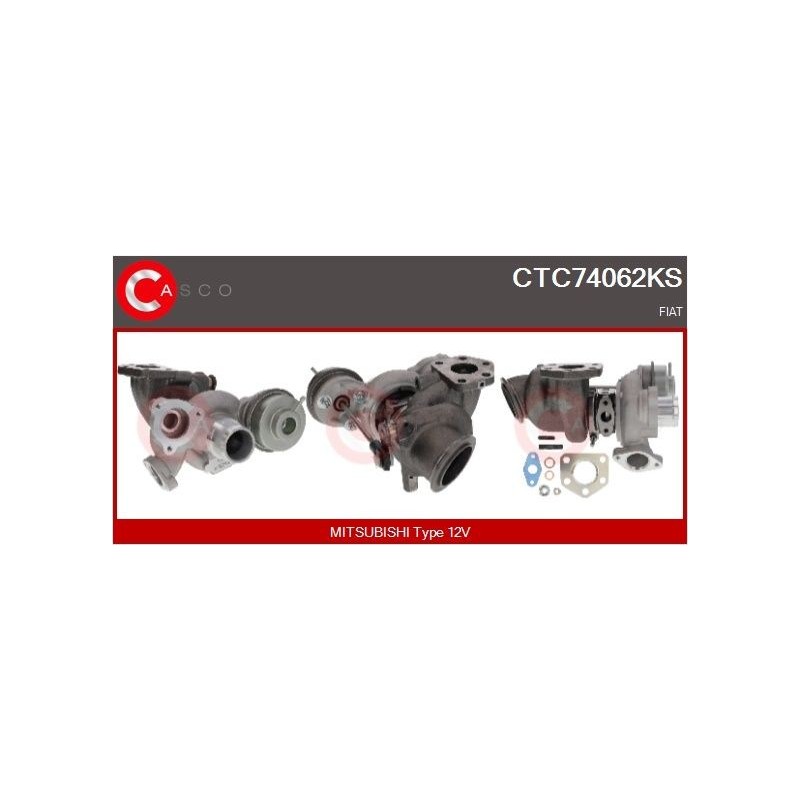 Turbo CASCO CTC74062GS pour FIAT 500L (351_, 352_) 0.9 (199LYC1B) 105 CV