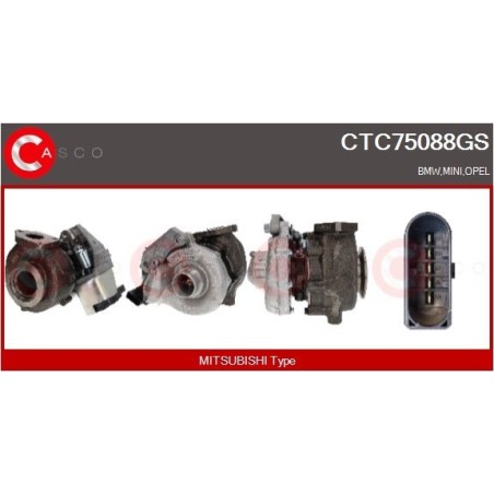 Turbo CASCO CTC75088GS pour BMW 1 (E87) 118 d 122 CV