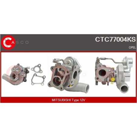 Turbo CASCO CTC77004KS pour OPEL CORSA C (X01) 1.7 DTI (F08, F68) 75 CV