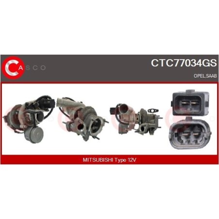 Turbo CASCO CTC77034GS pour OPEL VECTRA C (Z02) 2.8 V6 Turbo (F69) 230 CV