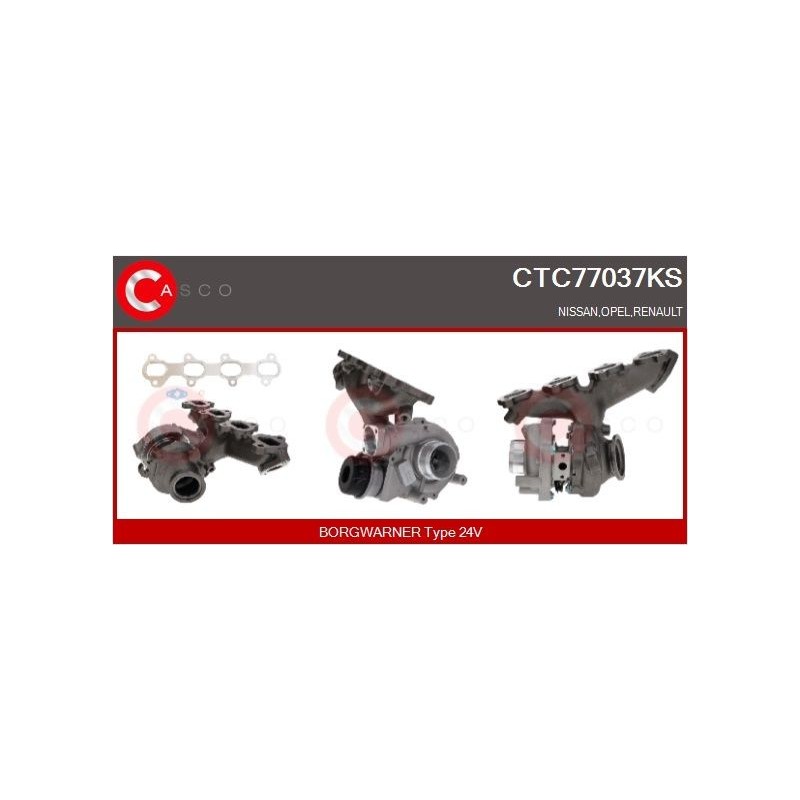 Turbo CASCO CTC77037KS pour NISSAN NAVARA NP300 Pick-up (D23, D23T) 2.3 dCi (D231) 163 CV