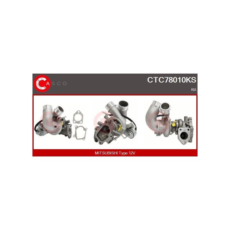 Turbo CASCO CTC78010KS pour HYUNDAI GALLOPER II (JK-01) 2.5 TD intercooler 99 CV