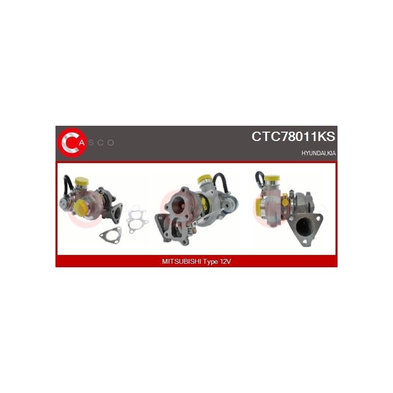 Turbo CASCO CTC78011KS pour HYUNDAI GALLOPER II (JK-01) 2.5 TD 88 CV