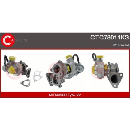 Turbo CASCO CTC78011KS pour HYUNDAI GALLOPER II (JK-01) 2.5 TD 88 CV