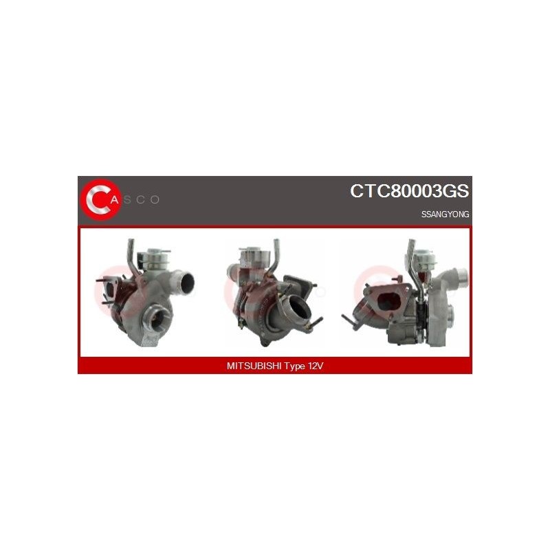 Turbo CASCO CTC80003GS pour SSANGYONG REXTON W / REXTON 2.7 Xdi Traction intégrale 165 CV