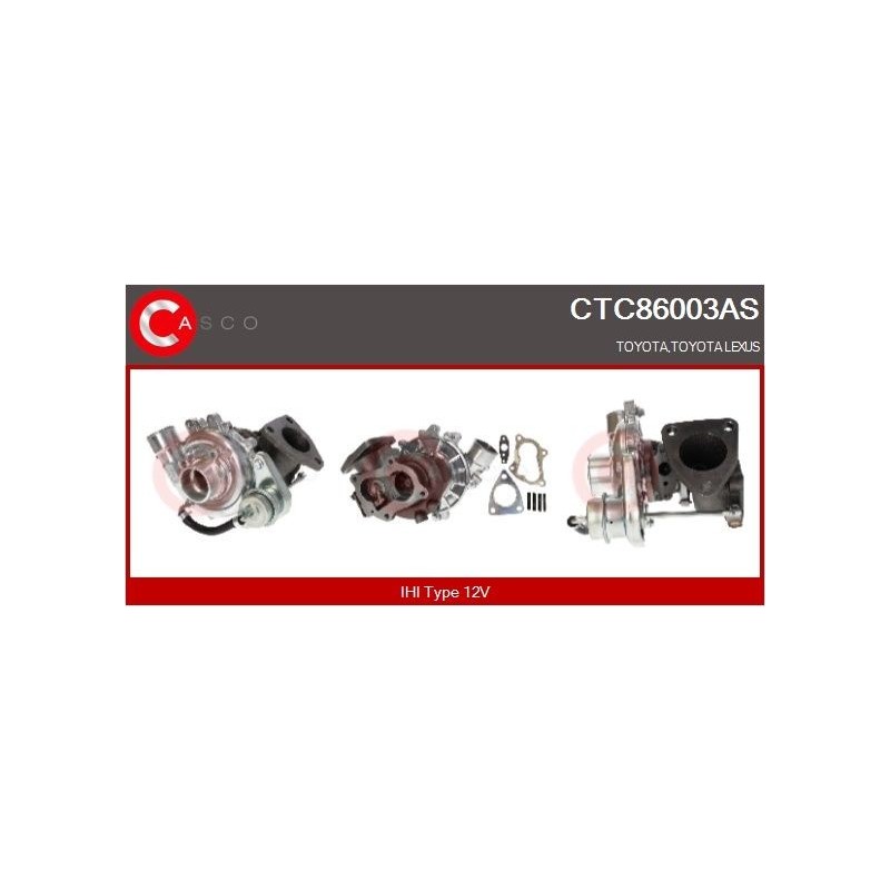 Turbo CASCO CTC86003AS pour TOYOTA HILUX VII Pick-up (_N1_, _N2_, _N3_) 2.5 D 4WD (KUN25) 102 CV