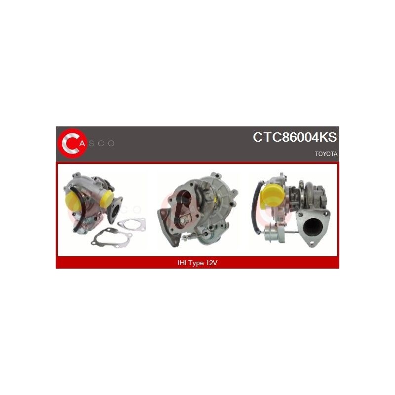Turbo CASCO CTC86004GS pour TOYOTA HILUX VII Pick-up (_N1_, _N2_, _N3_) 2.5 D 4WD (KUN25) 102 CV