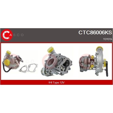 Turbo CASCO CTC86006GS pour TOYOTA HILUX VII Pick-up (_N1_, _N2_, _N3_) 2.5 D 4WD (KUN25) 102 CV