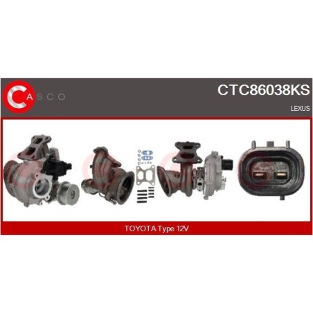 Turbo CASCO CTC86038AS pour LEXUS NX (_Z1_) 200t (AGZ10_, AGZ10R) 238 CV