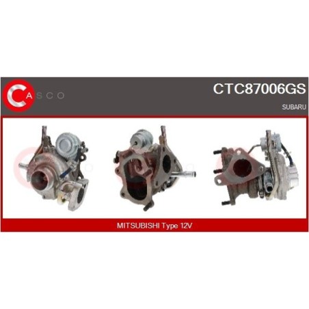 Turbo CASCO CTC87006GS pour SUBARU FORESTER (SG_, S11SG) 2.5 AWD (SG9, S11SG, S12SH) 230 CV