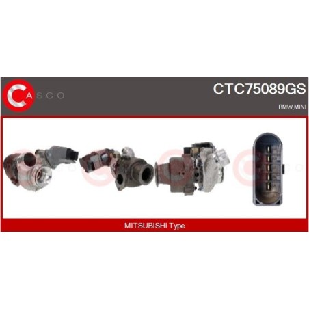 Turbo CASCO CTC75089GS pour BMW 3 (E90) 320 d 177 CV