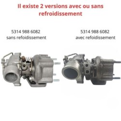 Turbo BorgWarner (3K) 53149886082 pour VW PASSAT B3/B4 (3A2, 35I) 1.6 TD 80 CV